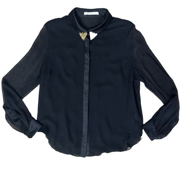 Jason Wu Sheer Silk Blouse size 10 - Picture 7 of 9